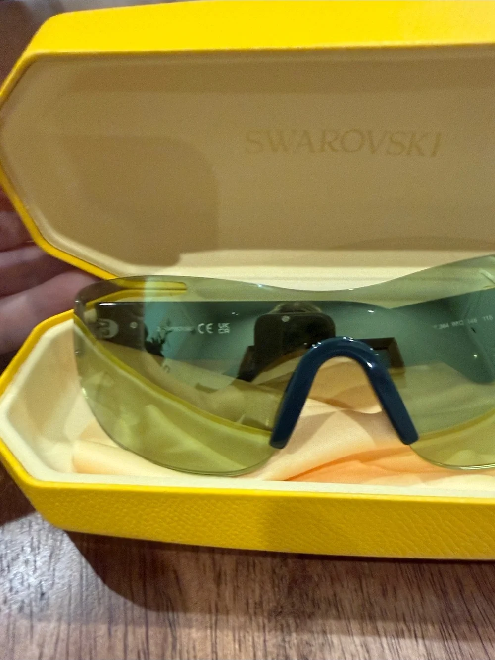 Swarovski Sunglasses with Green lenses and crystals on each stem